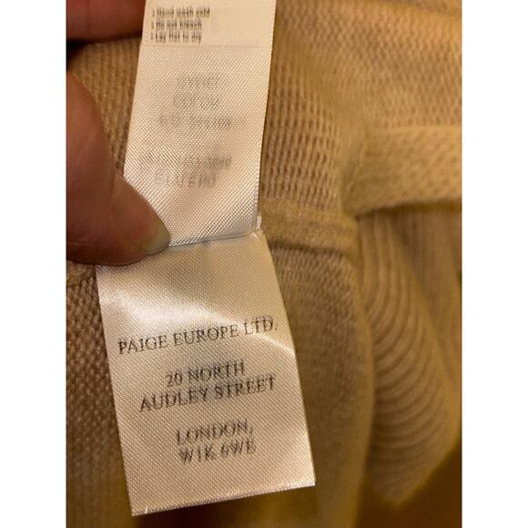 Paige Raundi Womens M Camel Shoulder Cutout Ribbed Wool Blend Sweater Dress NWT - Picture 14 of 14